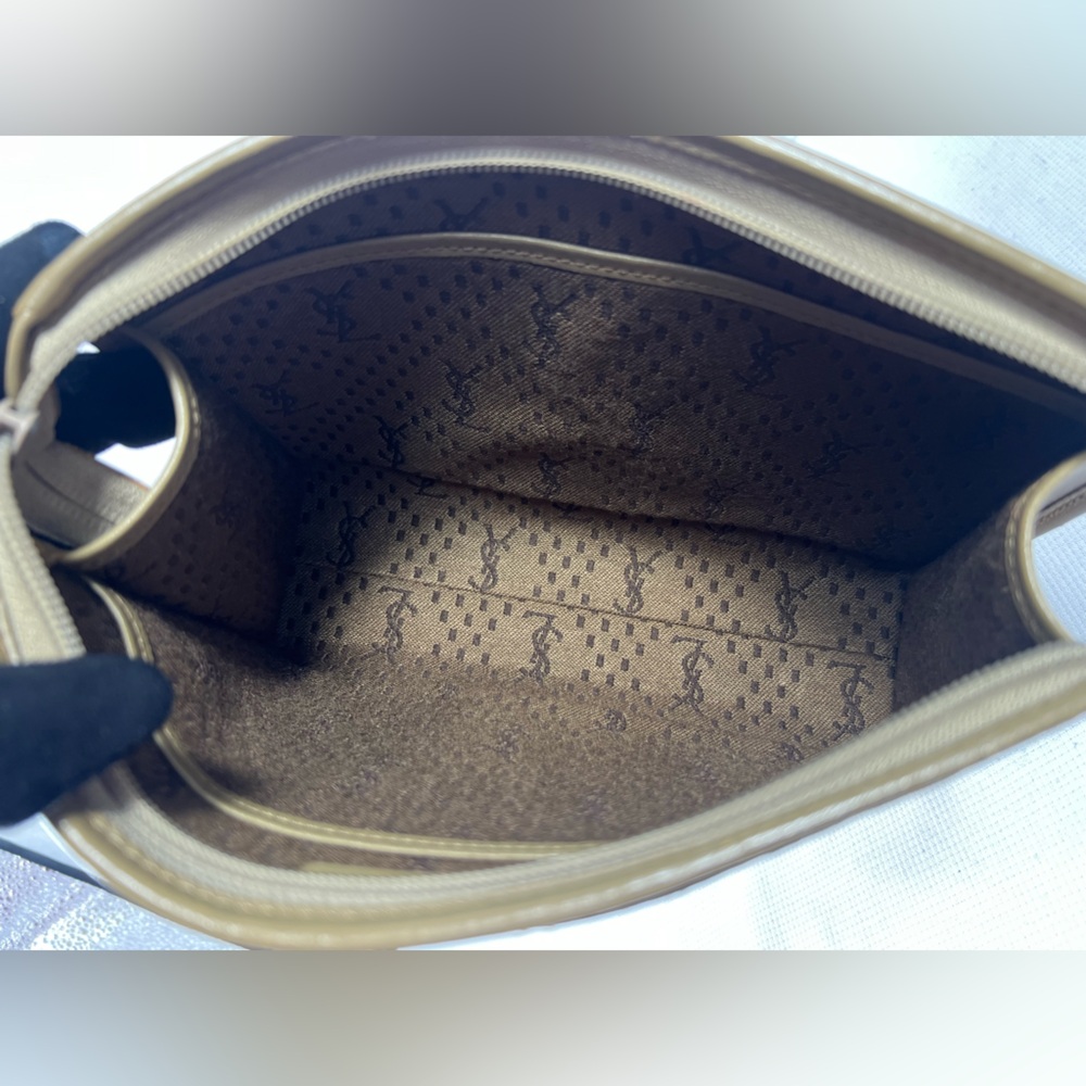 7034: Vintage Yves Saint Laurent YSL Ribbed Canvas Clutch Pouch - Picture 11 of 16